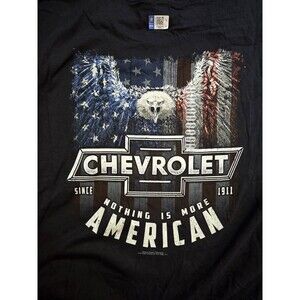 NWT Chevrolet T-Shirt Men's Black Graphic Tee American Flag Eagle Patriotic 3XL